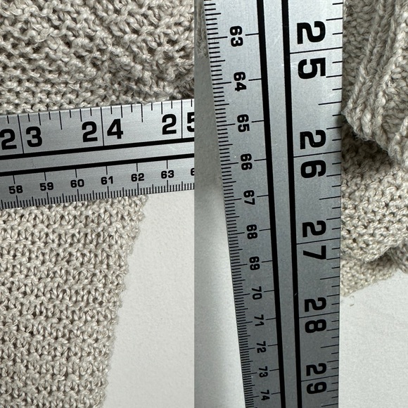 Eileen Fisher Linen Blend Knit Cardigan Sweater Womens Size XL Beige Neutral Top - Picture 10 of 12